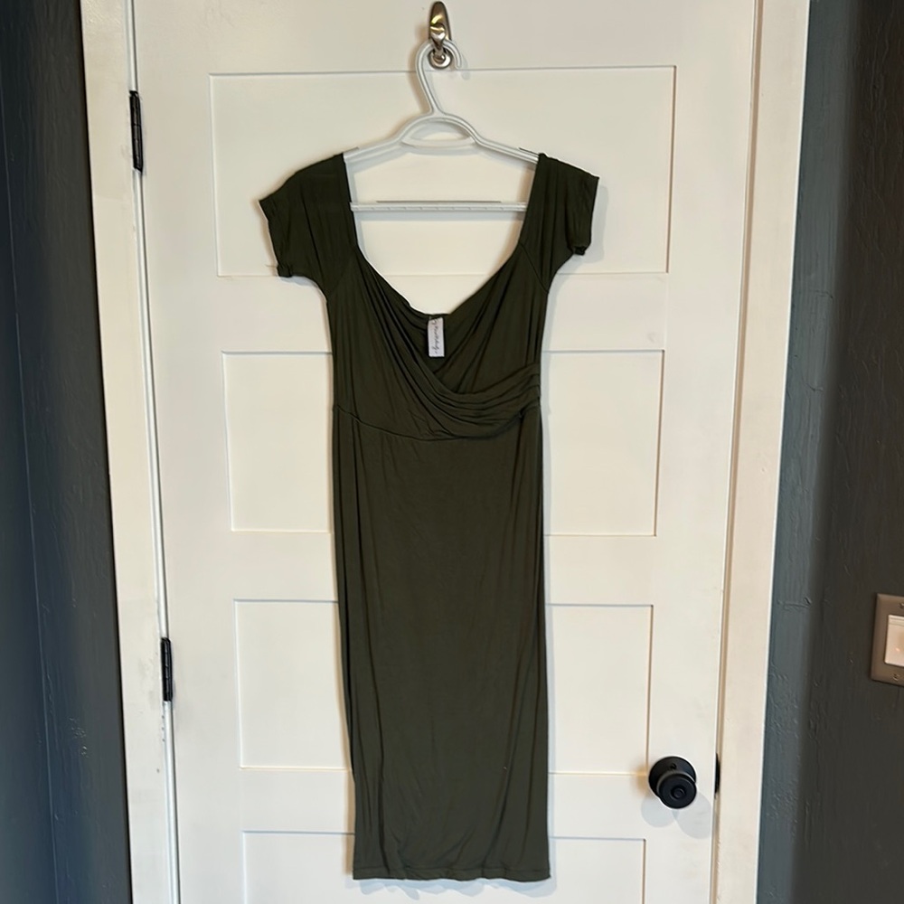 Elegant Olive Green Dress